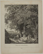 Under the Shady Linden Tree, 1838, Johann Wilhelm Schirmer, German, 1807-1863, Germany, Etching on