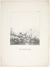 The Plowers, n.d., Amalie Voltz, German, 1816-1870, Germany, Etching on ivory wove paper, 242 x 774