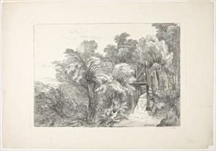 A Mill Lock in the Middle of Willows, plate 97 from Figures de différents caractères, de Paysages,