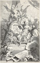 The Graces on the Tomb of Watteau, n.d., François Boucher (French, 1703-1770), printed by Gabriel