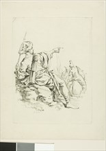 Oriental Warrior, 1731, François Boucher, French, 1703-1770, France, Etching on cream laid paper,