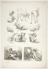 Plate Eight of 38 from Oeuvres de J. B. Huet, 1796–99, Jean Baptiste Huet, French, 1745-1811,