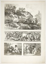 Plate Nine of 38 from Oeuvres de J. B. Huet, 1796–99, Jean Baptiste Huet, French, 1745-1811,