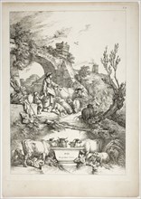 Plate 36 of 38 from Oeuvres de J. B. Huet, 1796–99, Jean Baptiste Huet, French, 1745-1811, France,