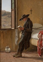 Young Clergyman Reading, 1836, Martin Rørbye, Danish, 1803-1848, Denmark, Oil on canvas, 39 × 27.5