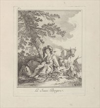 The Young Shepherdess, plate two from Divers Habillements des Peuples du Nord, 1765, Jean Baptiste