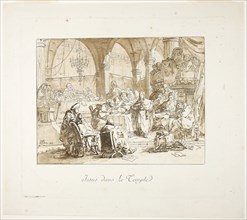 Jesus in the Temple, n.d., Jean Baptiste Le Prince, French, 1734-1781, France, Aquatint and etching