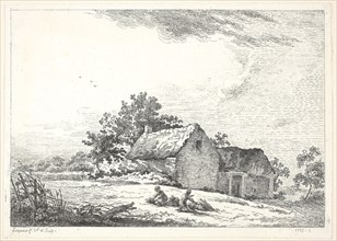 Farm Scene with Boys Bundling Wood, 1755, Louis Simon Lempereur, French, 1728-1807, France, Etching