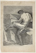 Figure, from Six Figures Académiques, n.d., Carle Vanloo, French, 1705-1765, France, Etching on