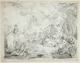 Troops Resting, n.d., Jean-Baptiste Pater, French, 1695-1736, France, Etching on ivory laid paper,