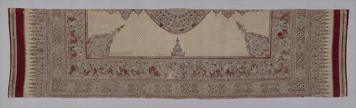 Painted cotton with medallion and figures, 15th century, India, Deccan, India, cotton, plain weave,