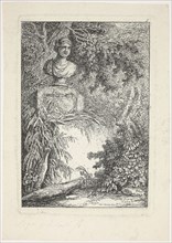 The Bust, plate two from Les Soirées de Rome, 1764, Hubert Robert, French, 1733-1808, France,