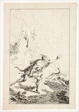 Messenger Sent to M. Saint-Denis, by M. Belle-Isle, Prisoner, plate three from Les Nouveaux Voyages