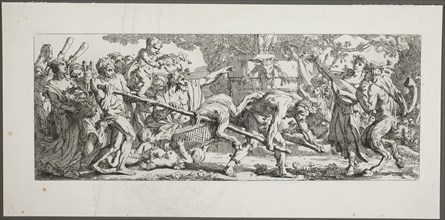 Offering to Bacchus, plate one of four from Le Travaux de la Vendange, 1750, Joseph–Marie Vien, the