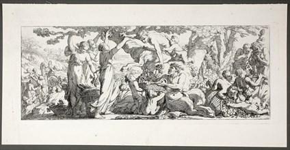 Harvest of Grapes, plate two of four from Le Travaux de la Vendange, 1750, Joseph–Marie Vien, the
