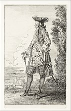 Gentleman, Side View with Hat, n.d., Jean Antoine Watteau, French, 1684-1721, France, Etching on