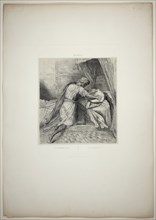 He Smothers Her, plate thirteen from Othello, 1844, Théodore Chassériau, French, 1819-1856, France,