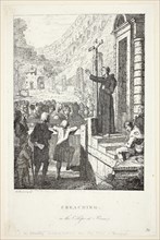 Preaching in the College at Rome, 1773/75, David Allan, Scottish, 1744-1796, Scotland, Etching on