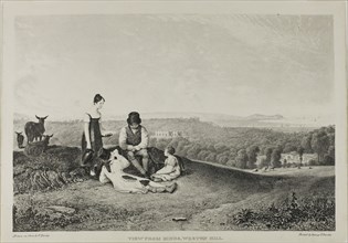 View from Kings, Weston Hill, from Three Views, Illustrative of The Scenery of Bristol, and its