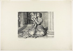 Father’s Leave-Taking, 1879, William Holman Hunt, English, 1827-1910, England, Etching on ivory