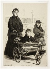 Going to the Park, 1872, Sir John Everett Millais, English, 1829-1896, England, Etching on cream
