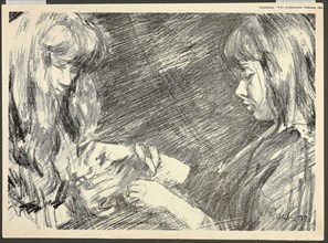 Cat’s Cradle, 1892, Walter Richard Sickert, English, 1860-1942, England, Lithograph on cream wove