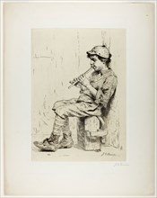 Boy Playing a Flute, c. 1860, John George Brown, American, born England, 1831–1913, United States,