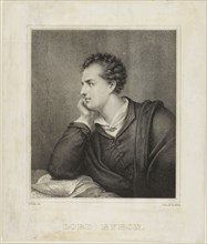 Lord Byron, 1825, Rembrandt Peale, American, 1778–1860, United States, Lithograph on cream wove