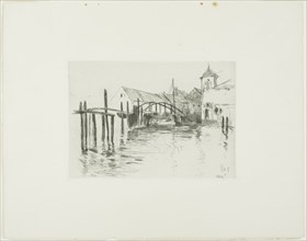 Dock at Newport, 1893, John Henry Twachtman, American, 1853-1902, United States, Etching on ivory