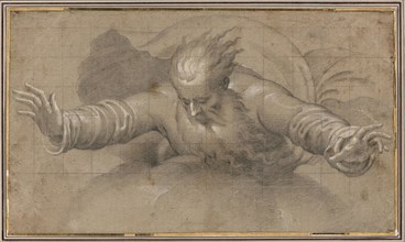 God the Father, 1567/70, Bernardino Campi, Italian, 1522-1591, Italy, Black chalk, heightened with