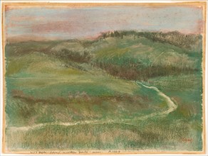 Landscape, 1892, Edgar Degas, French, 1834–1917, France, Pastel, over color monotype, with wiping