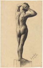 Male Nude, January 29, 1880, Gustav Klimt, Austrian, 1862–1918, Austria, Various graphite pencils,