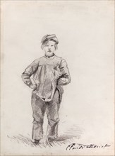 Boy in the Country, 1857, Claude Monet, French, 1840–1926, France, Graphite, with touches of