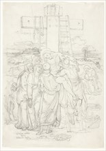 Descent from the Cross with a Silhouette of Jerusalem in the Background, 1852, Franz Johann