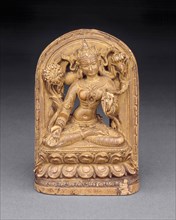 Goddess White Tara with Kneeling Donor at Base, c. 12th century, Tibet, Central Tibet, Central