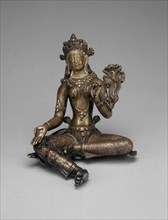Goddess Green Tara Seated with Hand in Gesture of Gift Giving (Varadamudra), 16th century, Nepal,