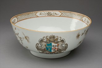 Punch Bowl with the arms of Smith impaling Horne, c. 1740, China, Jingdezhen, Hard-paste porcelain