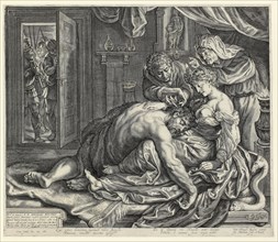 Samson and Delilah, c. 1612, Jacob Matham (Dutch, 1571–1631), after Peter Paul Rubens (Flemish,