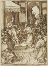 Approval of the Rules of the Franciscan Order by Pope Innocent III in 1209, n.d., Livio Agresti,