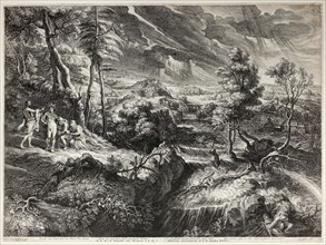 Landscape with Philemon and Baucis, from Large Landscapes, n.d., Schelte Adamsz. Bolswert (Dutch,