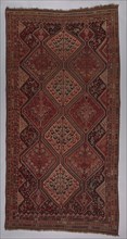 Khamseh Carpet, c. 1890, Southwest Iran, Iran, Wool, plain weave with supplementary wrapping wefts