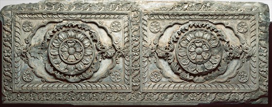 Architectural relief panel with floral design, Mughal period, 18th century, India, India, Slate, 52