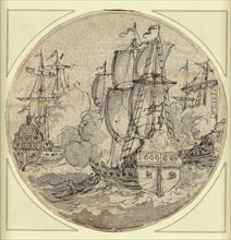 Ship at Sail, n.d., Unknown Artist, Dutch, 17th century, Netherlands, Pen and black ink and brush