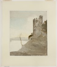 Conway Castle, 1802, Cornelius Varley, English, 1781-1873, England, Watercolor over traces of