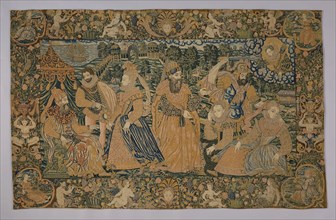 Hanging (Depicting the Story of Esther and King Ahasuerus) (Needlework), 1575/1600, France or