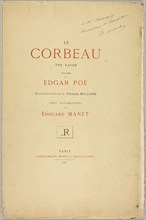 Title Page and Text, from The Raven (Le Corbeau), 1875, Édouard Manet (French, 1832-1883), written