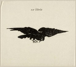 Flying Raven: ex libris, from The Raven (Le Corbeau), 1875, Édouard Manet (French, 1832-1883),