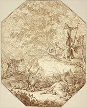 The Industrious Hunter, in Spring, n.d., Johann Elias Ridinger, German, 1698-1767, Germany, Pen and