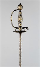 Smallsword, c. 1760, Probably German, Germany, Steel, two gold alloys, and gilding, 104.1 × 10.2 cm