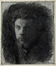 Self-Portrait, 1857, Henri Fantin-Latour, French, 1836-1904, France, Black chalk, with charcoal and
